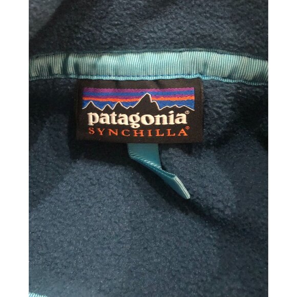 Patagonia Mens Small Blue Synchilla Pullover Jacket Lake Forest Lacrosse - Picture 3 of 5